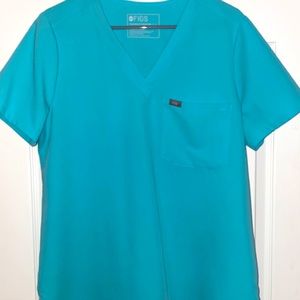 Neon Blue Figs Catarina Scrub Top